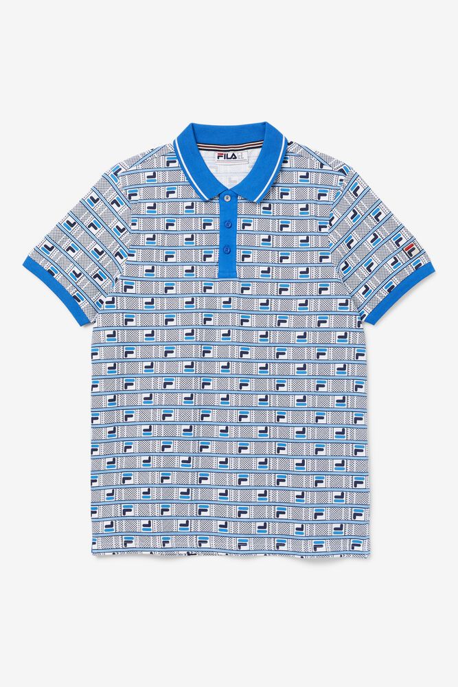 Fila Gianni Blue Polo Mens - NZ 91807-UHNL